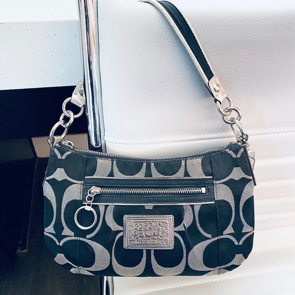 Coach Poppy Signature Sateen Jazzy Hobo Purse